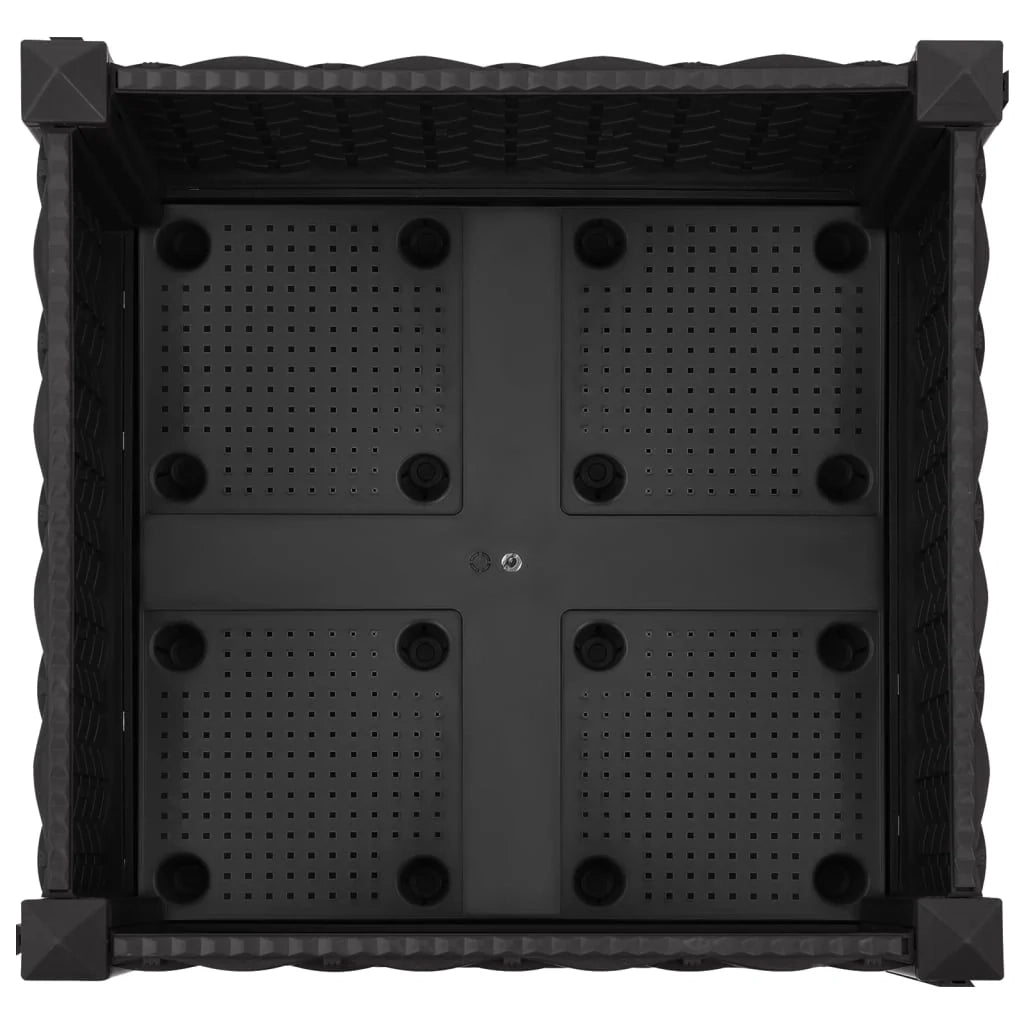 Fioriera rialzata per piante e fiori giardino 40 x 40 cm polipropilene nero 02_0000927