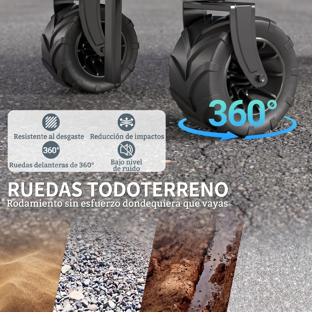 Carrello Giardino Pieghevole 70 kg ¨C Zephmum ¨C Grigio Scuro 360¡ã