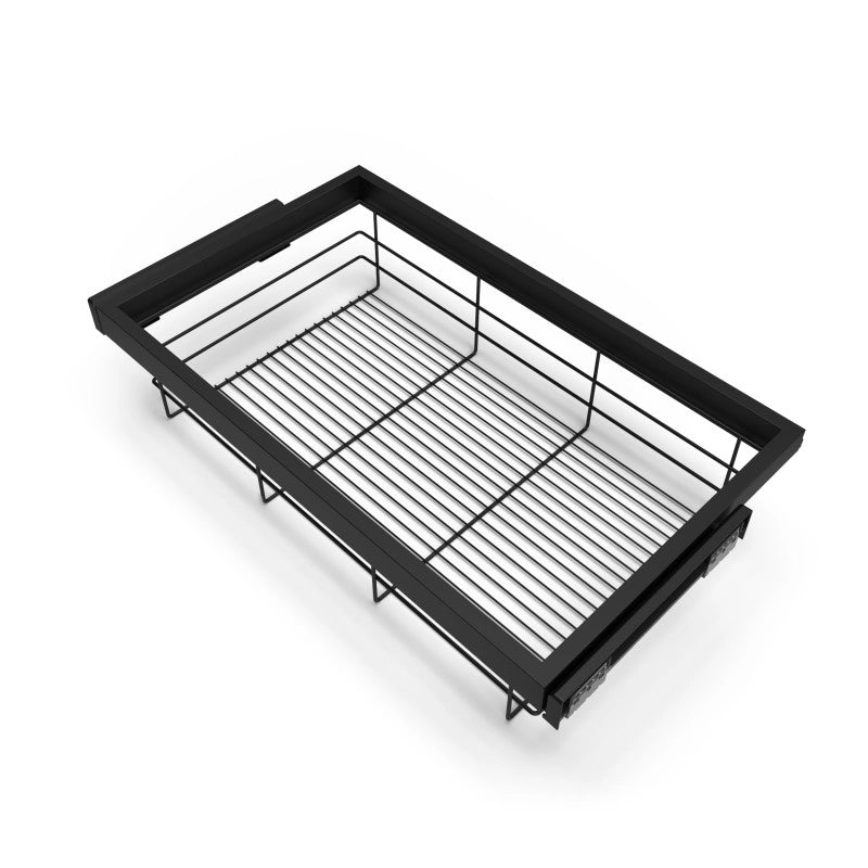 Kit di cestello in filo e telaio a scorrimento con chiusura ammortizzata per armadio, regolabile, modulo 900 mm, Grigi..