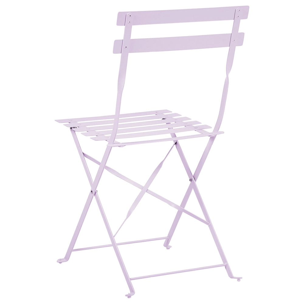 Set da Esterno 3 pezzi Tavolino e 2 Sedile Pieghevoli in Metallo Blu
