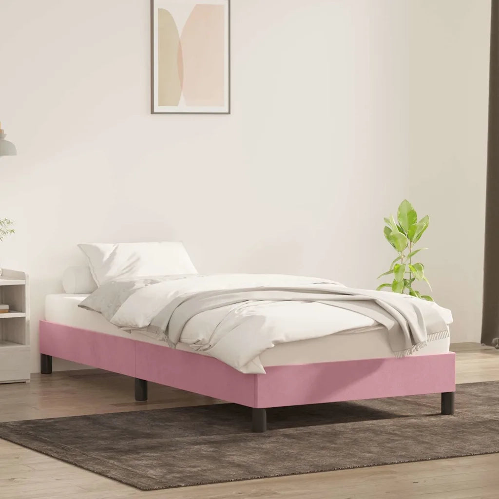 vidaXL Giroletto senza Materasso Rosa 100x220 cm Velluto