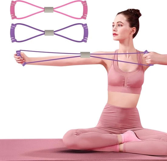 Banda di resistenza, banda di resistenza per yoga, corda per allenamento, banda per stretching spalle e braccia, apparecchio per esercizi di forza da utilizzare a casa, apparecchio per fisioterapia, apparecchio per allenamento di forza