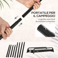 Barbecue a Carbonella con Griglia e Piastra in Acciaio con Ripiani Laterali, 113x59x83.5cm, Nero