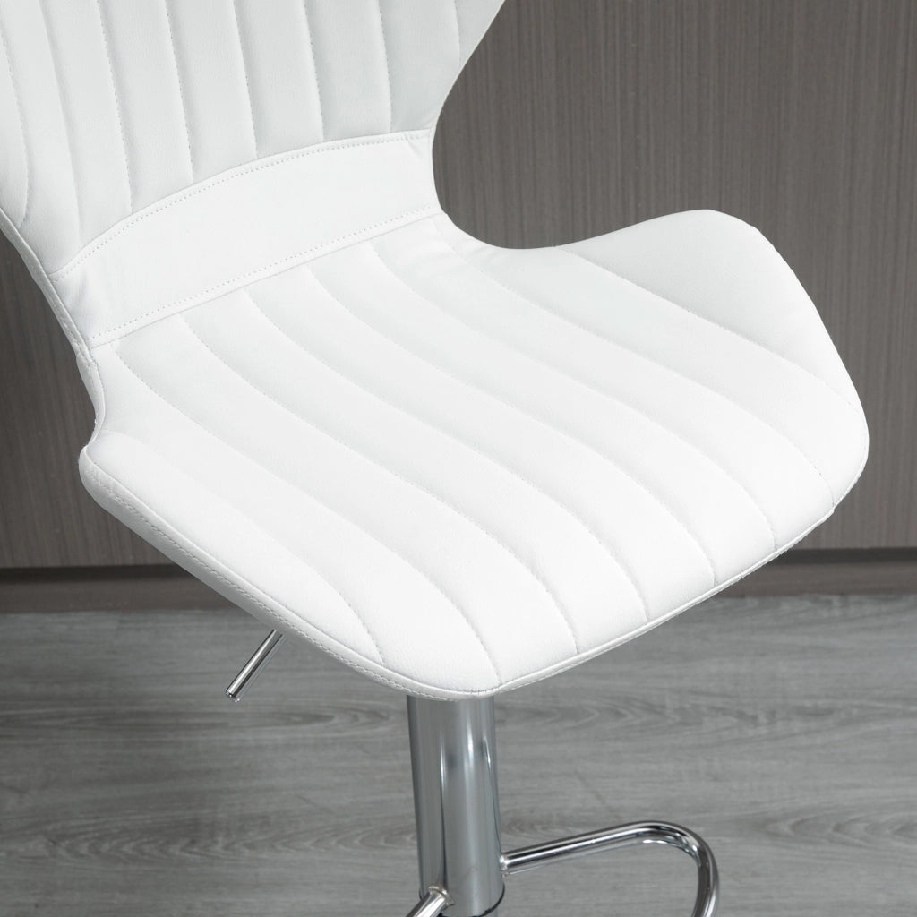 Sgabelli da Cucina Altos con Schienale e Struttura in Metallo ¨C Zephmum ¨C Bianco 47x51,5x92-114 cm