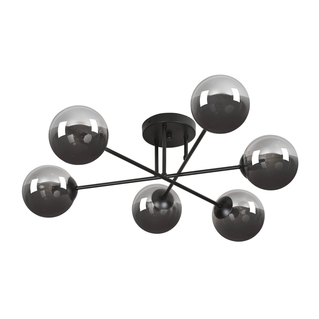 Lampadario Emibig Brendi 6xE14 nero/grafite 93cm IP20
