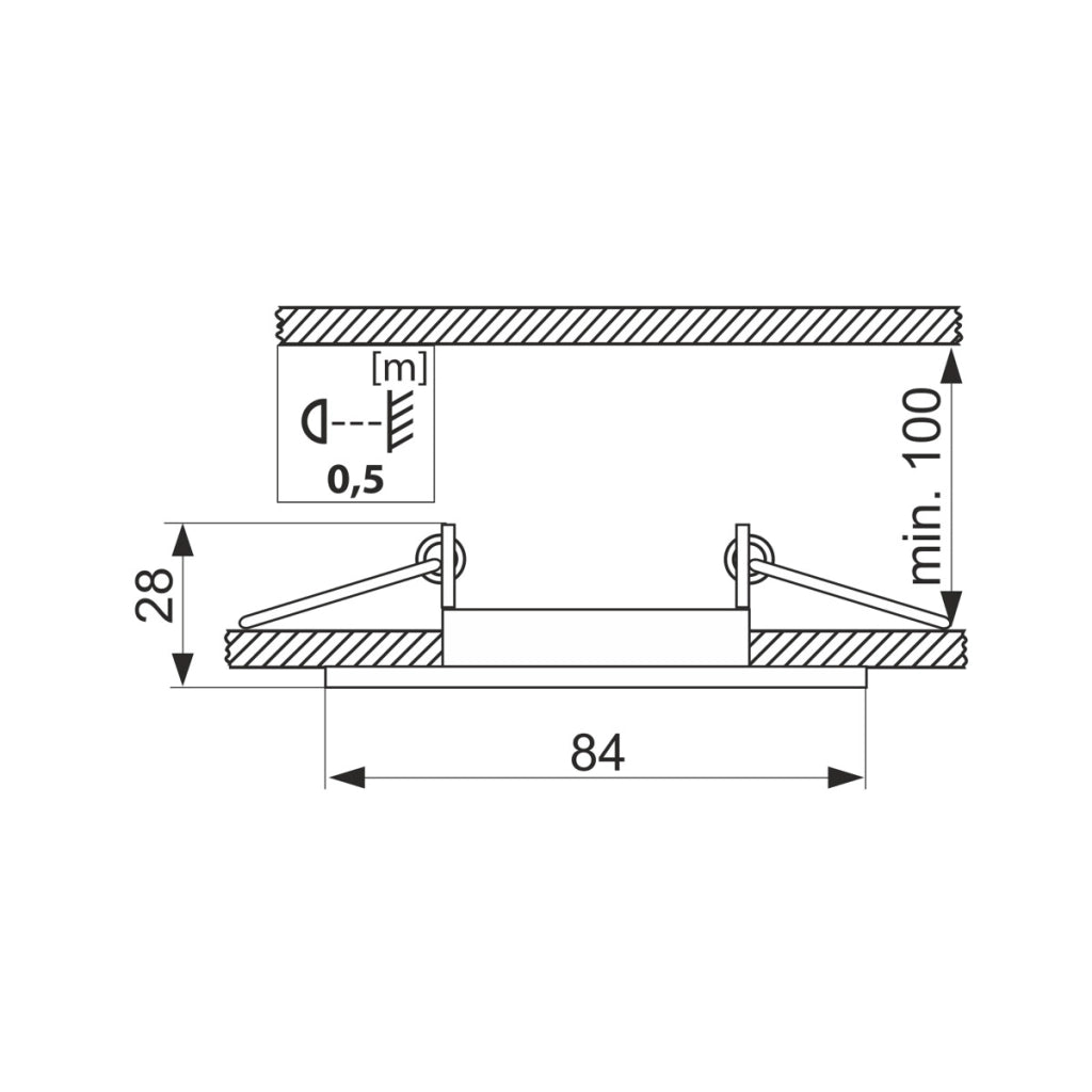 Faretto incasso quadrato ottone GU10 orientabile IP20