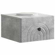 Set di 2 Comodini | Armadio da Notte | Mobiletto da notte a muro con cassetto Grigio Cemento