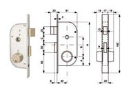2pz serratura infilare cancelli 2 mandate scrocco separato + quadro cilindro cod:ferx.fer284080