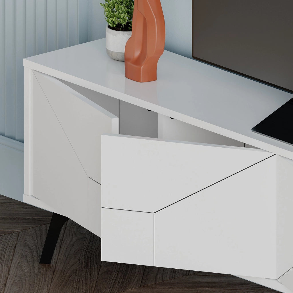 Porta TV in legno "Dune" - 180 x 29 x 50 cm - Bianco