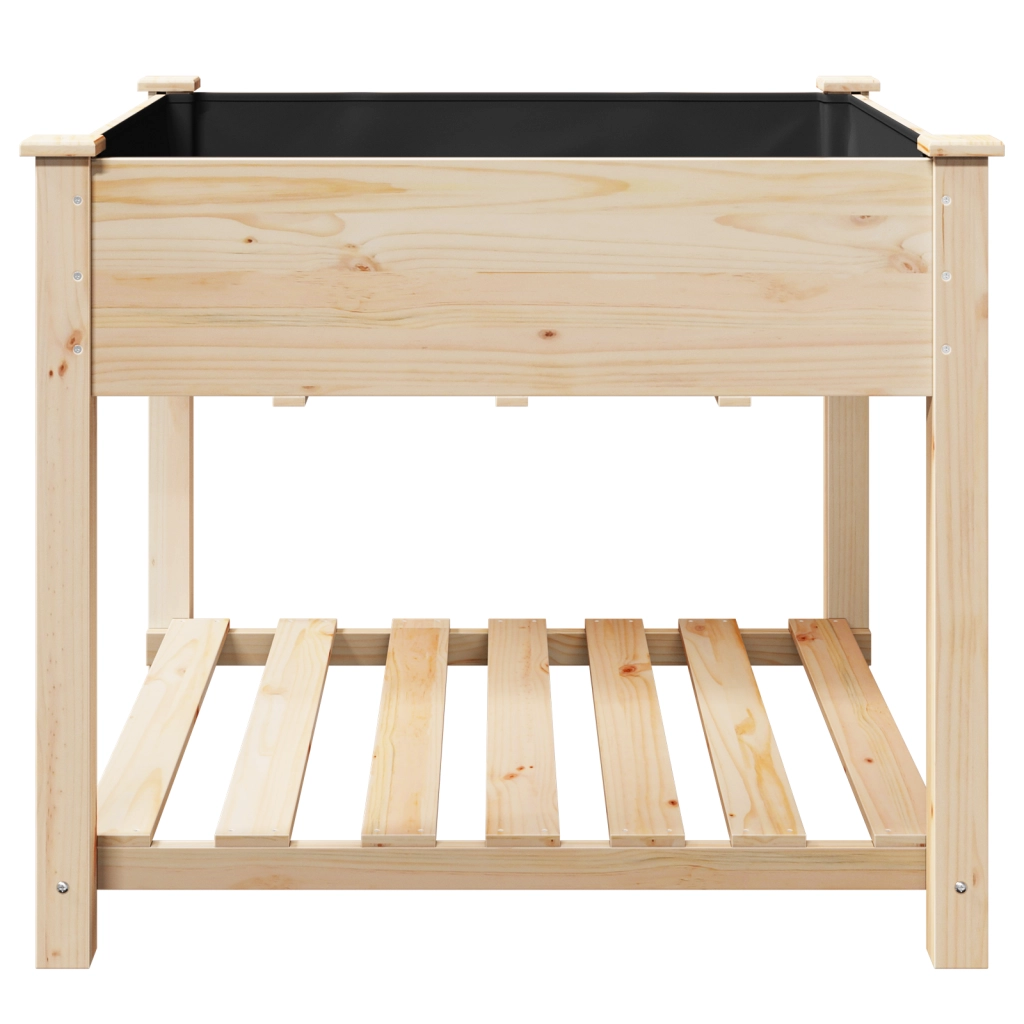 Vaso da giardino  con ripiano 90x90x76 cm in legno massello di abete