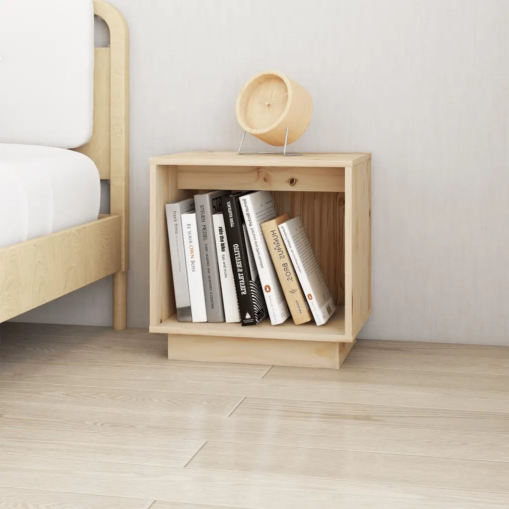Set di 2 Comodini | Armadio da Notte | Mobiletto da notte 40x30x40 cm in Legno Massello di Pino