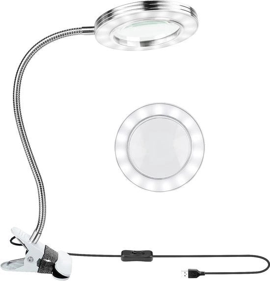 Verglassio con Illuminazione - 8X Verglassio con Luce LED e Lampada Bureautica Flessibile - Alimentato da USB per Hobby e Artigianato