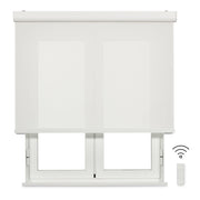 VIEWTEX Tenda a rullo motorizzata con cassetto Screen apertura 10% Bianco 75 X 190cm - Made in Spain - 5 anni di garanzia