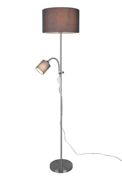 Lampada da terra OWEN argento 2 luci E14/E27 RL 160cm