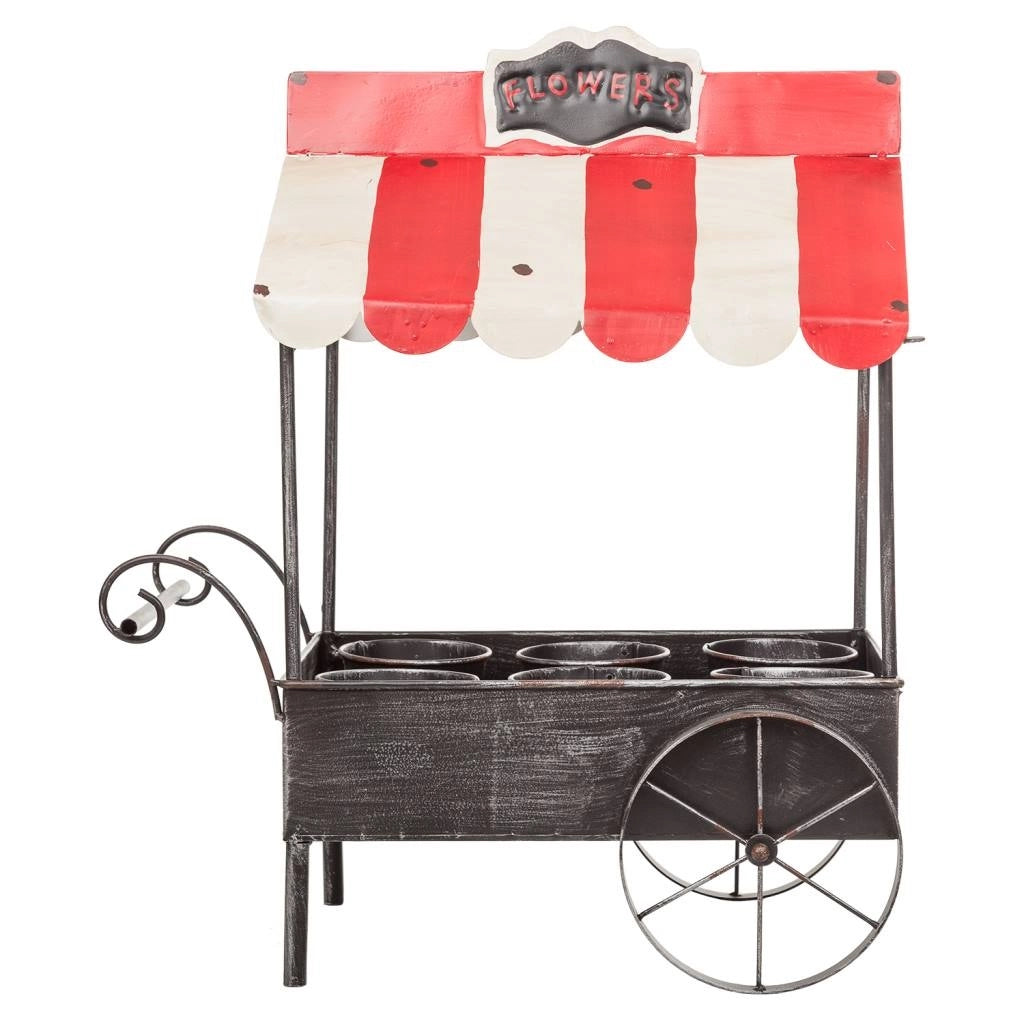 Carrello portafiori in metallo 43,5x27x52,5h