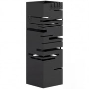 Portaombrelli con 4 Ganci e Bandeja di Gocciolamento ¨C Zephmum ¨C Nero 15.5x15.5x49 cm