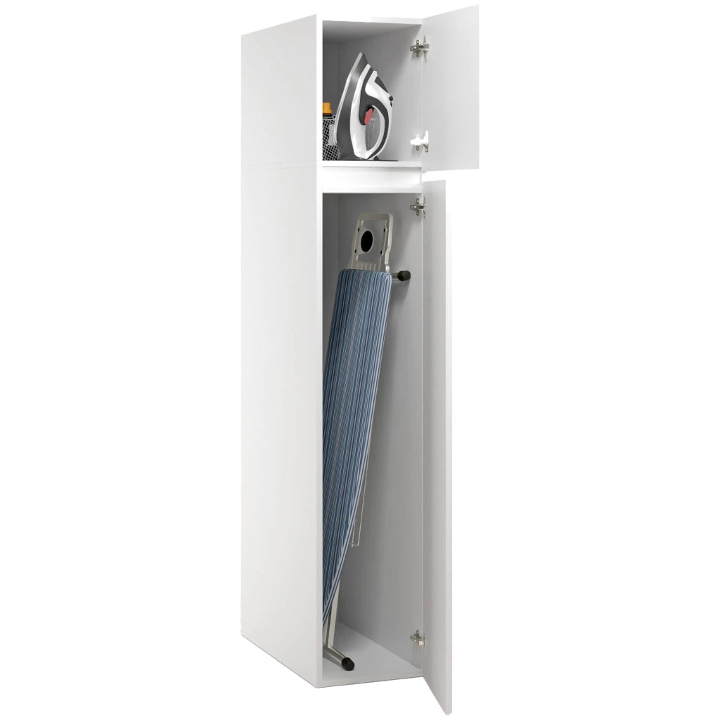 Gilroy, Armadio Multiuso 2 Ante 3 Ripiani Made in Italy, 35x195h cm Bianco