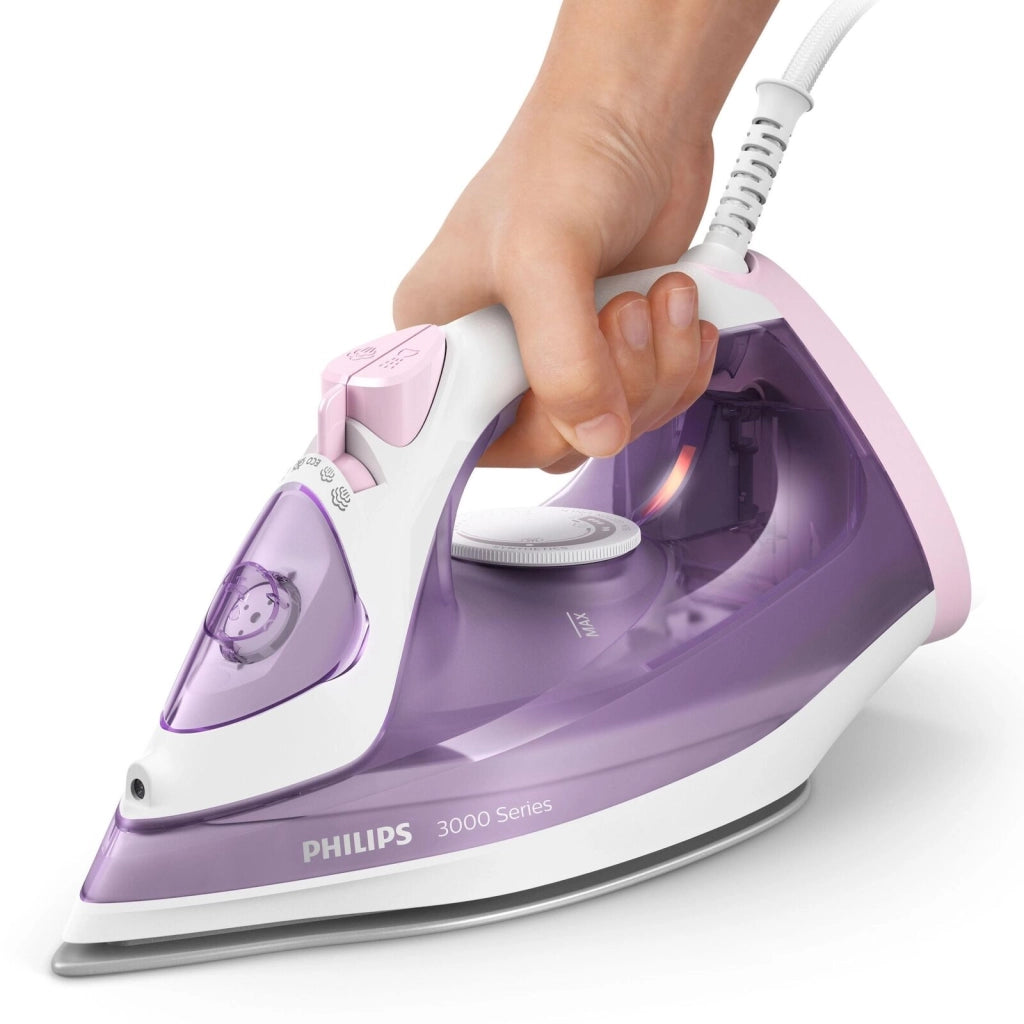 Philips DST3010-30 Serie 3000 Ferro da Stiro a Vapore 2000 W Piastra Ceramica Vapore 30 g-min Colpo Vapore 140 g-min colore Viola Bianco
