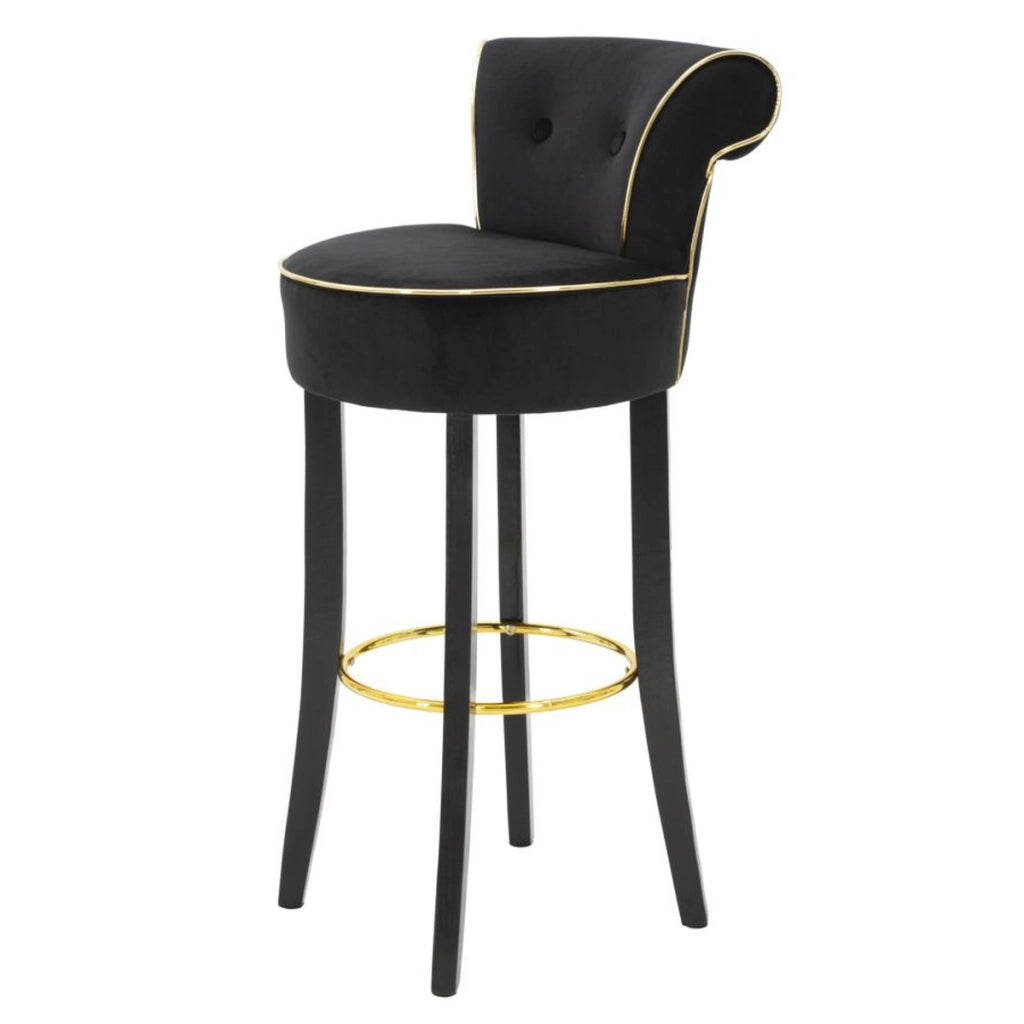 Sgabello Alto VKH442, Nero, Metallo, 46x48x96 cm