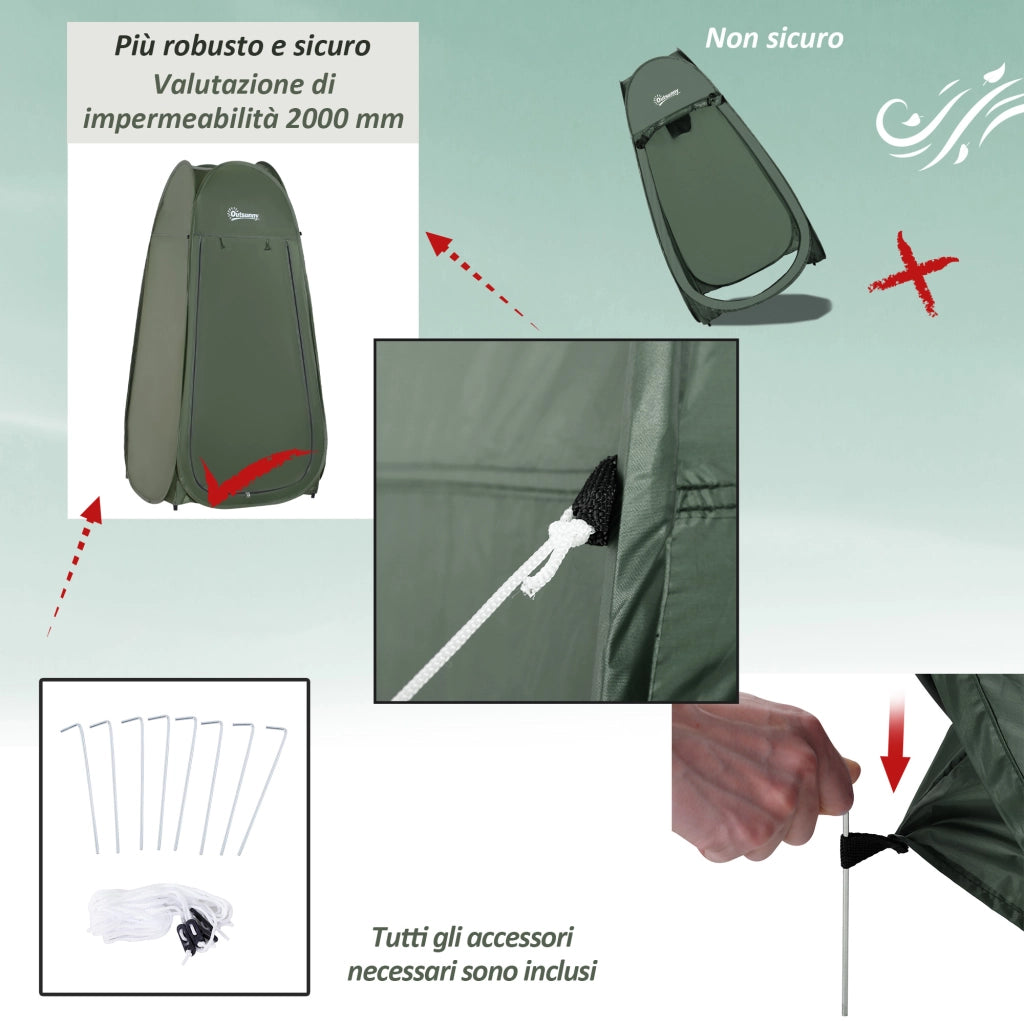 Tenda da Doccia Impermeabile ¨C zephmum ¨C Verde 100x100x185 cm