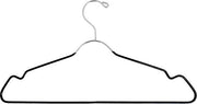 Hanger standard - rivestimento antiscivolo completo - progettato per risparmiare spazio - preformato - spalle dentellate - grande gancio - metallo cromato - 80708 (48 pezzi)