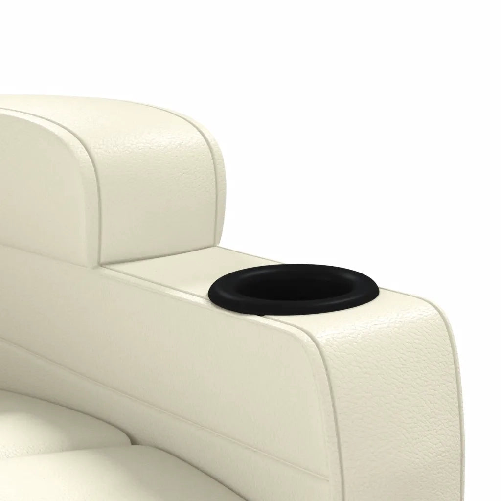 vidaXL Poltrona Massaggiante Elettrica Bianco Crema Similpelle