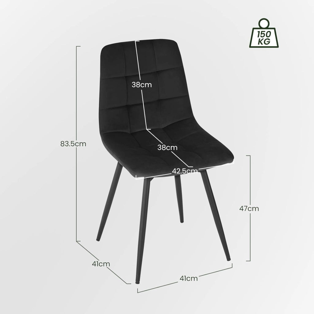 4x Sedie da Pranzo Girevoli, Sedie da Cucina in Velluto con Schienale e Gambe in Metallo, Stile Moderno, per Cucina, Sala da Pranzo, Camera da Letto e Soggiorno, Nero