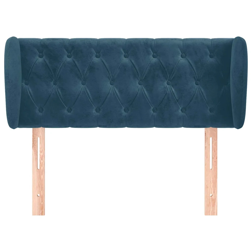 Testiera | Testata ad Orecchio Blu Scuro 103x23x78/88 cm in Velluto