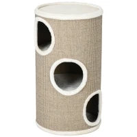Cuccia per Gatti a 3 Livelli con Tiragraffi in Sisal e Peluche, Ø38x70cm, Marrone