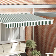Tenda a Braccio Verde e Bianco 330 x 20 cm Tela 42000808