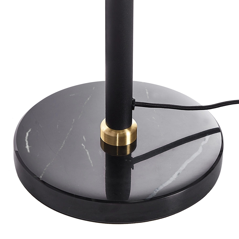 Lampada da Tavolo Nero oro Bianco Vetro Ferro 66 cm Mezza Globo Paralume Comodino Lampada da Comodino Camera da Letto Soggiorno Retro Classico
