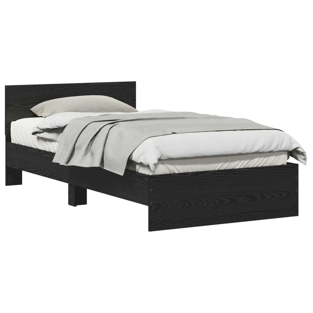 Struttura del letto con testiera Rovere Nero 203 x 104 x 70 cm