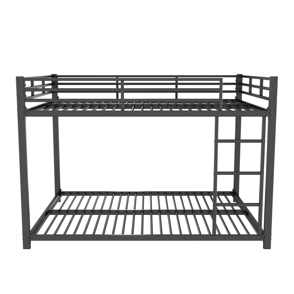 Letto a Castello 140x200 cm; 2 Posti - Sponde di sicurezza; Struttura in Metallo; Nero