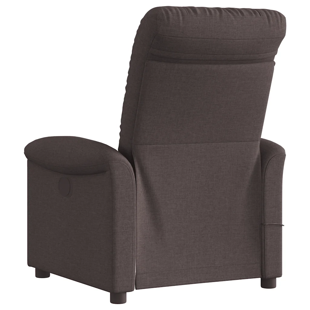 Divano Sedia-Poltrona Massaggio Reclinabile Elettrica Marrone Scuro Tessuto 613023