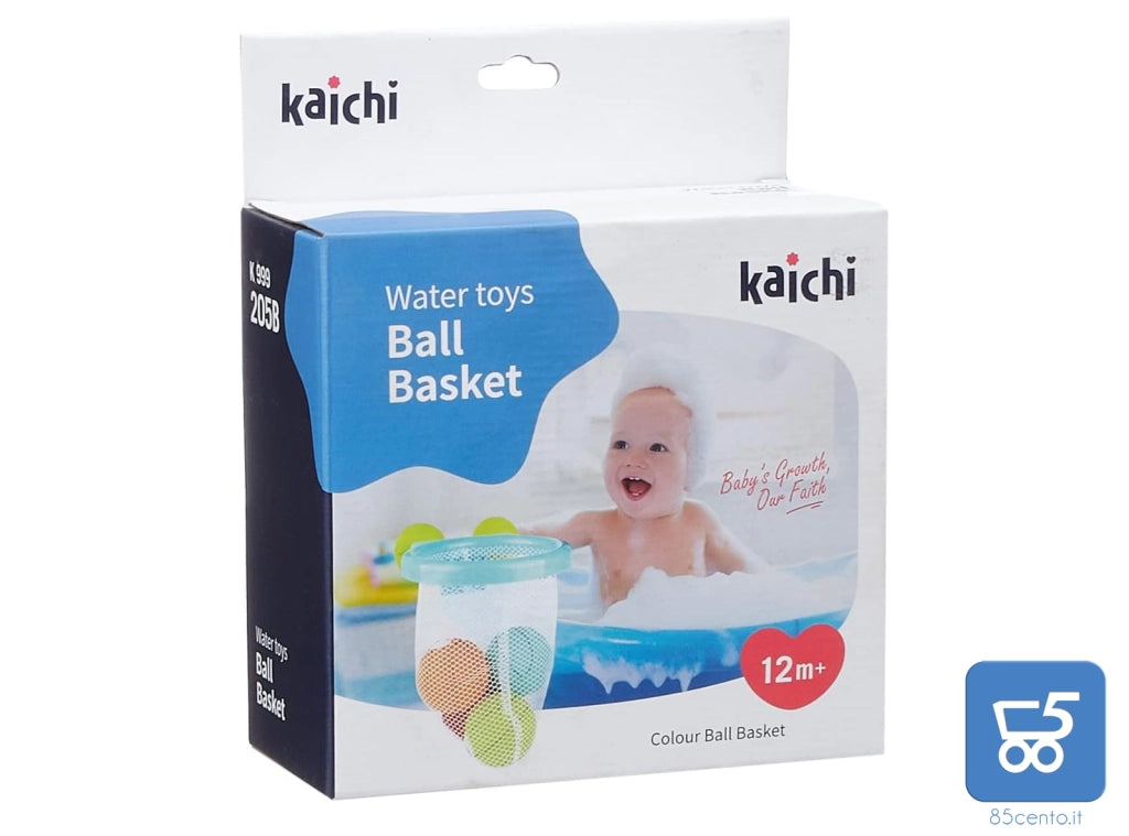 Giocattolo da Bagno Galleggiante Canestro da Basket con 4 Palline per Acqua Piscina per Bambini 12 Mesi +