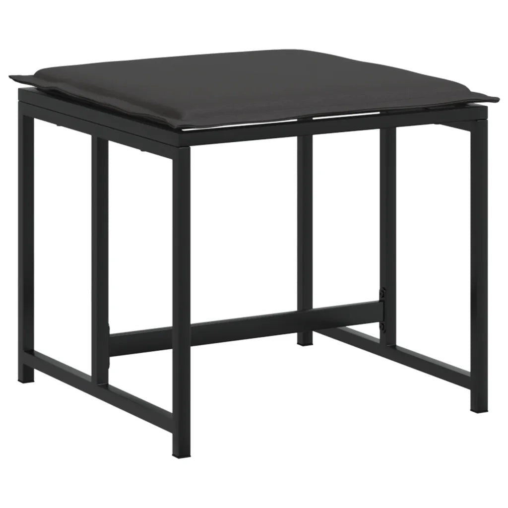 vidaXL Set da Pranzo da Giardino 11 pz con Cuscini Nero in Textilene