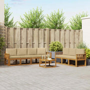 Set di divani da esterno con cuscino 8 pcs Naturale e Beige