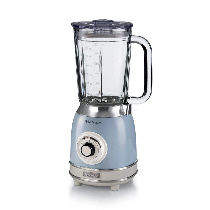 Frullatore Vintage - 1,5L Tazza in Vetro - 4 Lame Acciaio Inox - 1000W - Celeste