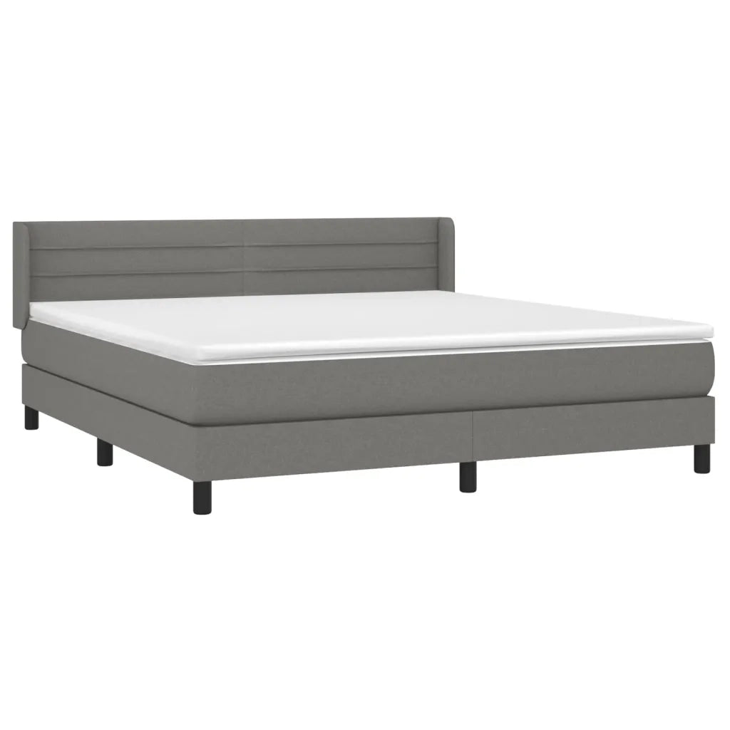 Giroletto a Molle con Materasso Grigio Scuro 160x200 cm Tessuto 3129802