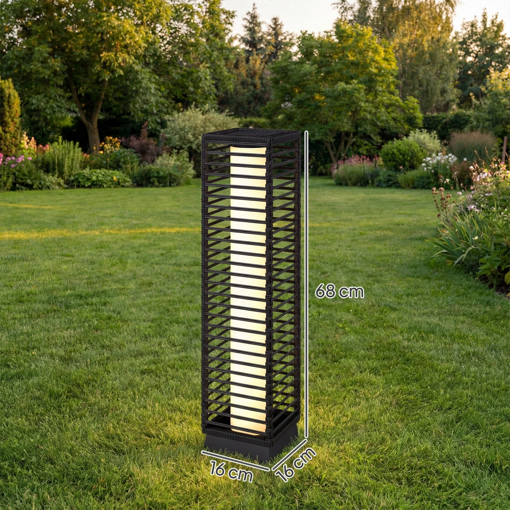 Lampada da giardino solare in resina ¨C zephmum ¨C 16x16x68 cm nero