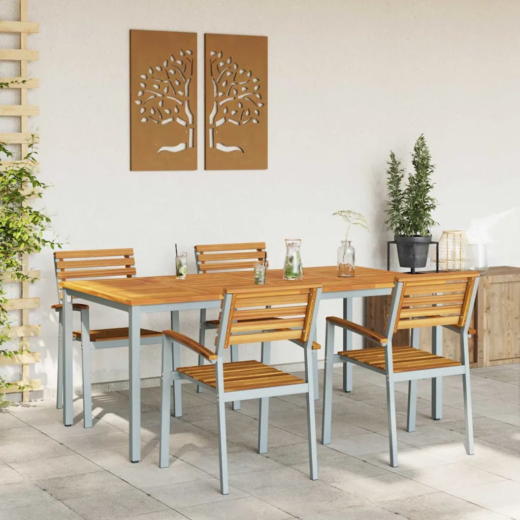 Set da Pranzo per Giardino 5 pcs Grigio 3284409