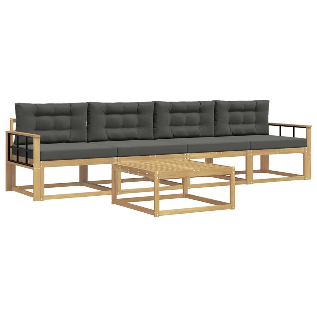 Set di divani da esterno con cuscino 4 pcs Bianco e Antracite