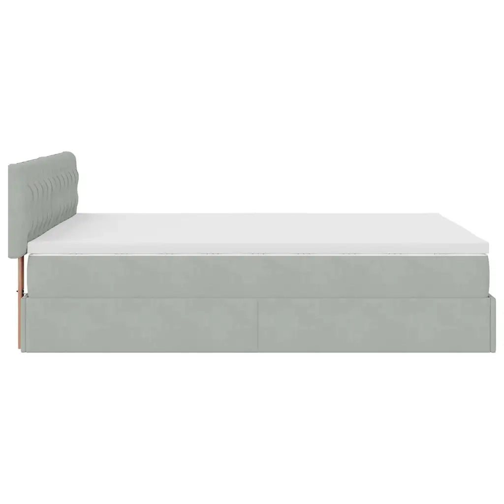 Struttura Letto Pouf con Materasso 140x200 cm in Velluto 3311849