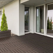 Piastrelle per terrazza 30 x 30 cm, 9 pezzi, 0,81 m2, piastrelle a incastro, piastrelle per balcone con sistema a clic, funzione drenante, piastrella