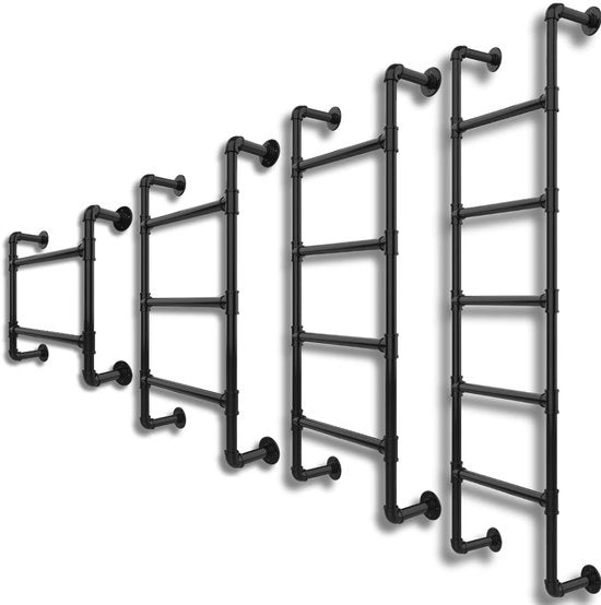Scala a Parete 5 Gradini - Ladder per Muro - Resistente alla Corrosione - Duraturo - Accesso al Tetto/Sottotetto - Adatto per Interno/Esterno - Scala a Muro