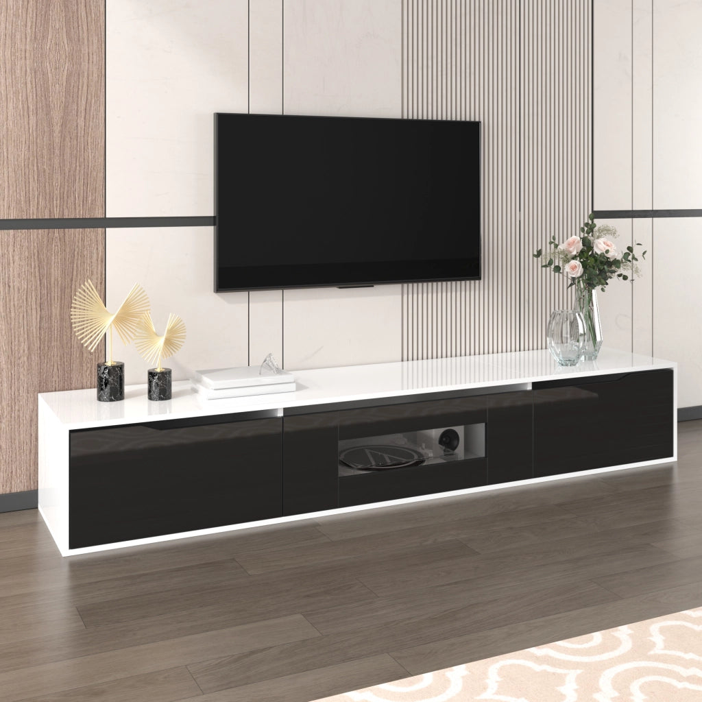 Cassettiera per TV bianca in truciolare; lunghezza 180 cm