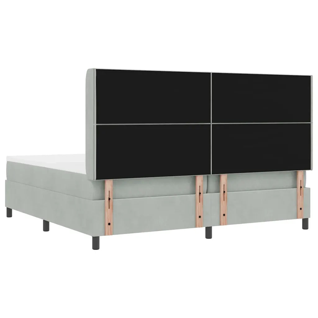 Letto a molle con materasso Grigio chiaro 200 x 200 cm Velluto 3342080