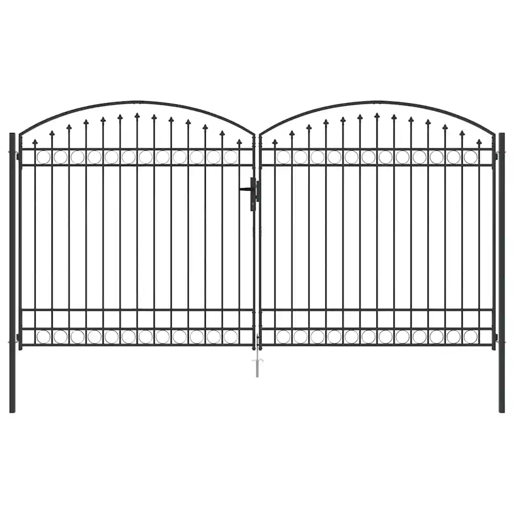 Cancello per recinzione ASSEN 401 x 250 cm Acciaio Grigio 42008945
