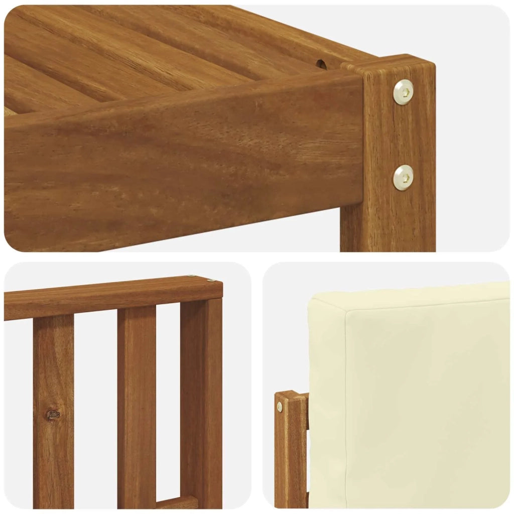 Set di divani da esterno con cuscino 9 pcs Naturale e Crema