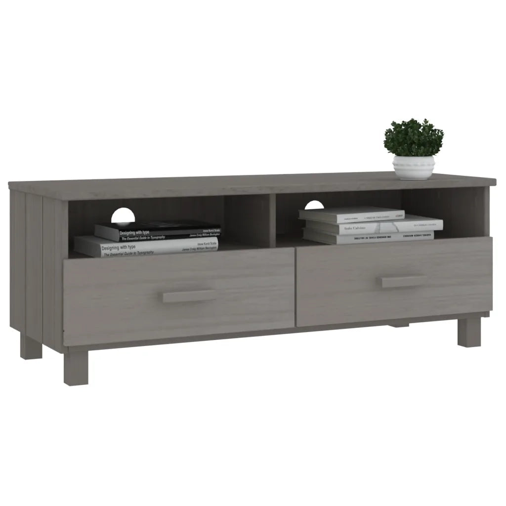 Mobile TV | Armadietto TV | Mobile Porta TV Grigio Chiaro 106x40x40 cm in Massello di Pino